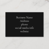 Elegant blauw paarse bloemen hortensia's visitekaartje (Achterkant)