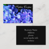Elegant blauw paarse bloemen hortensia's visitekaartje (Voorkant / Achterkant)