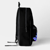 Elegant blauw paarse bloemenbloem bedrukte rugzak (Links)