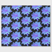 Elegant blauw paarse bloemenbloem cadeaupapier (Vlak)