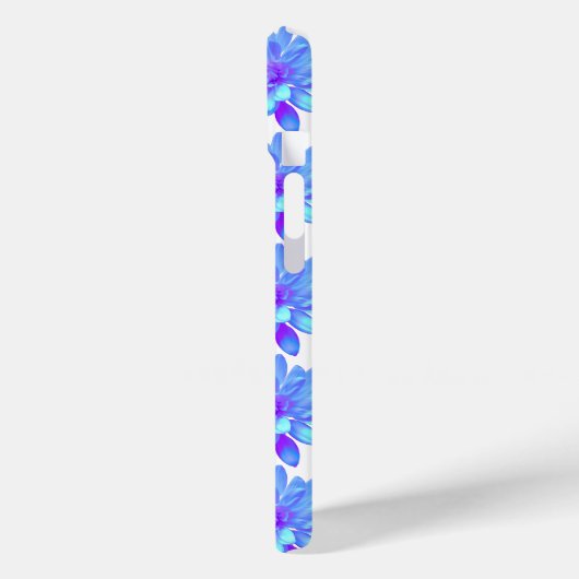 Elegant blauw paarse bloemenbloem Case-Mate iPhone case (Achterkant / Links)