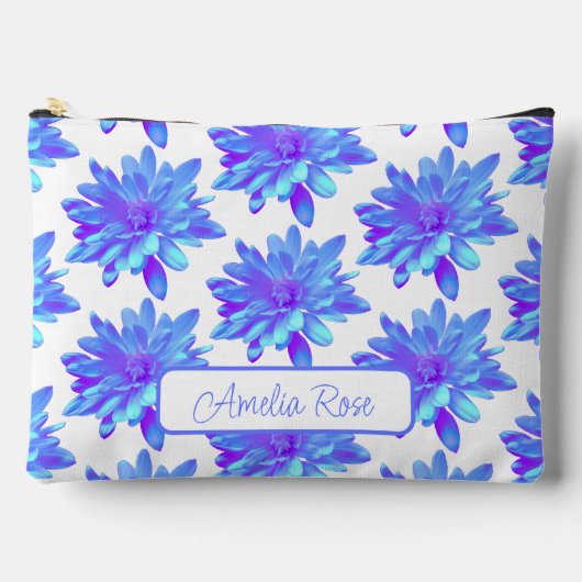 Elegant blauw paarse bloemenbloem etui (Voorkant)