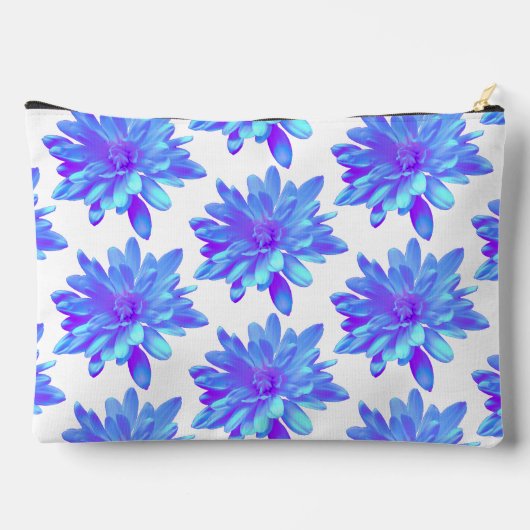 Elegant blauw paarse bloemenbloem etui (Achterkant)