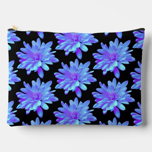 Elegant blauw paarse bloemenbloem etui (Voorkant)