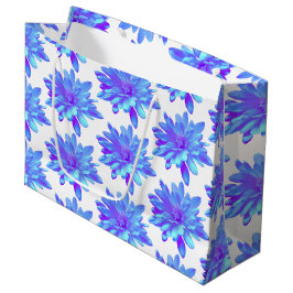Elegant blauw paarse bloemenbloem groot cadeauzakje