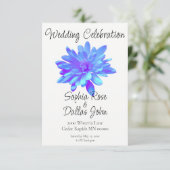 Elegant blauw paarse bloemenbloem kaart (Staand voorkant)