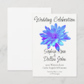 Elegant blauw paarse bloemenbloem kaart (Voorkant / Achterkant)