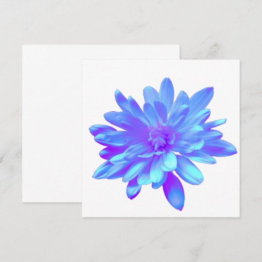 Elegant blauw paarse bloemenbloem kaart (Voorkant / Achterkant)