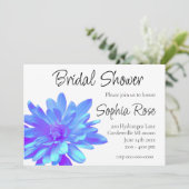 Elegant blauw paarse bloemenbloem kaart (Staand voorkant)