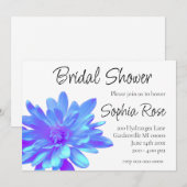 Elegant blauw paarse bloemenbloem kaart (Voorkant / Achterkant)