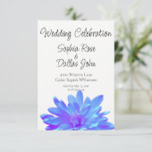 Elegant blauw paarse bloemenbloem kaart (Staand voorkant)