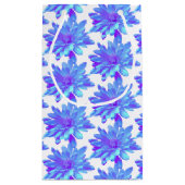 Elegant blauw paarse bloemenbloem klein cadeauzakje (Achterkant)