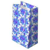 Elegant blauw paarse bloemenbloem klein cadeauzakje (Achterkant Gekanteld)