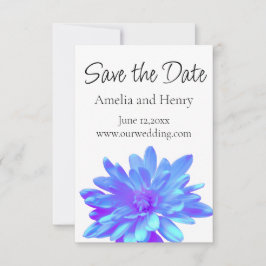Elegant blauw paarse bloemenbloem save the date