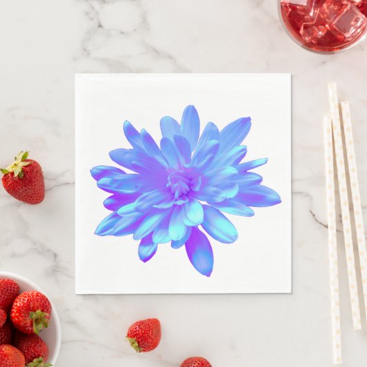 Elegant blauw paarse bloemenbloem servet (Insitu)