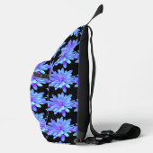 Elegant blauw paarse bloemenbloem sling bag (Rechts)