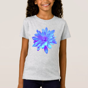 Elegant blauw paarse bloemenbloem t-shirt