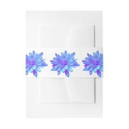 Elegant blauw paarse bloemenbloem uitnodigingen wikkel