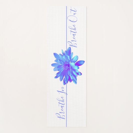Elegant blauw paarse bloemenbloem yogamat (Voorkant)