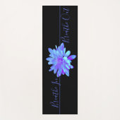 Elegant blauw paarse bloemenbloem yogamat (Voorkant)