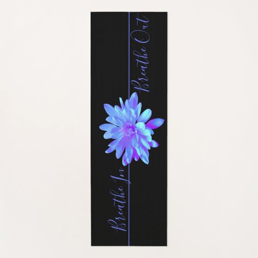 Elegant blauw paarse bloemenbloem yogamat (Voorkant)