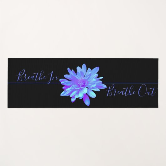 Elegant blauw paarse bloemenbloem yogamat (Voorkant (horizontaal))
