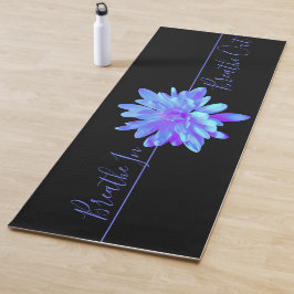Elegant blauw paarse bloemenbloem yogamat