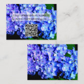 Elegant blauw paarse bloemhortensia's QR-code Informatiekaartje (Voorkant / Achterkant)