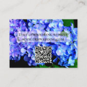 Elegant blauw paarse bloemhortensia's QR-code Informatiekaartje (Voorkant)