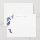 Elegant blauw Paarse groen briefpapier Notitiekaartje (Voorkant / Achterkant)