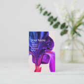 ELEGANT BLAUW PAARSE IRIS monogram Visitekaartje (Staand voorkant)