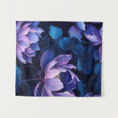 Elegant blauw Paarse lotus wandtapijt Wandkleed (Voorkant (horizontaal))