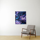 Elegant blauw Paarse lotus wandtapijt Wandkleed (In situ)