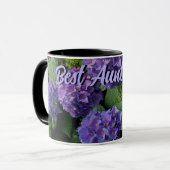 Elegant blauw paarse magenta bloemen Beste tante o Mok (Voorkant links)