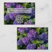 Elegant blauw paarse magenta bloemenhortensia QR Informatiekaartje (Voorkant / Achterkant)