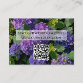 Elegant blauw paarse magenta bloemenhortensia QR Informatiekaartje (Voorkant)