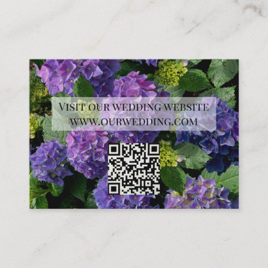 Elegant blauw paarse magenta bloemenhortensia QR Informatiekaartje (Voorkant)