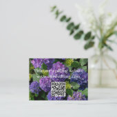Elegant blauw paarse magenta bloemenhortensia QR Informatiekaartje (Staand voorkant)