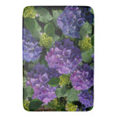 Elegant blauw paarse magenta groene bloemenhortens badmat (Voorkant Verticaal)