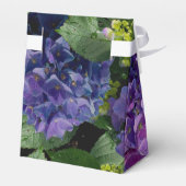 Elegant blauw paarse magenta groene bloemenhortens bedankdoosjes (Achterkant)