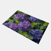 Elegant blauw paarse magenta groene bloemenhortens deurmat (Schuin)