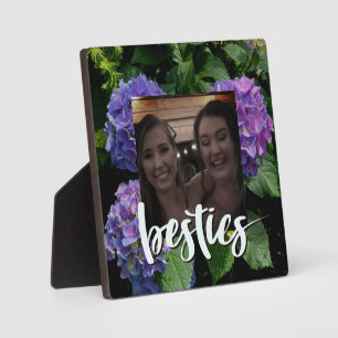 Elegant blauw paarse magenta groene bloemenhortens fotoplaat