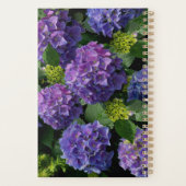 Elegant blauw paarse magenta groene bloemenhortens planner (Achterkant)