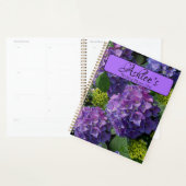 Elegant blauw paarse magenta groene bloemenhortens planner (Display)