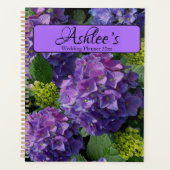 Elegant blauw paarse magenta groene bloemenhortens planner (Voorkant)