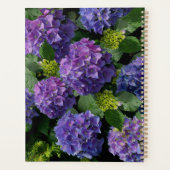 Elegant blauw paarse magenta groene bloemenhortens planner (Achterkant)