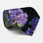 Elegant blauw paarse magenta groene bloemenhortens stropdas (Opgerold)