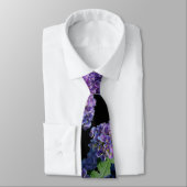 Elegant blauw paarse magenta groene bloemenhortens stropdas (Gebonden)