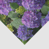 Elegant blauw paarse magenta groene bloemenhortens tissuepapier (Detail)