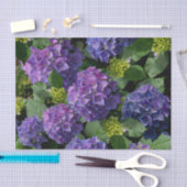 Elegant blauw paarse magenta groene bloemenhortens tissuepapier (Craft)